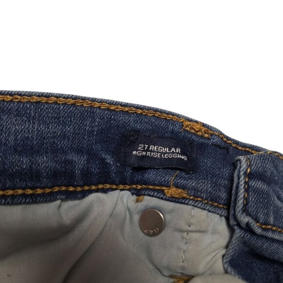 GAP Jeans Button Fly High Rise Legging Jegging Womens 27 Regular Blue Denim - Picture 6 of 9